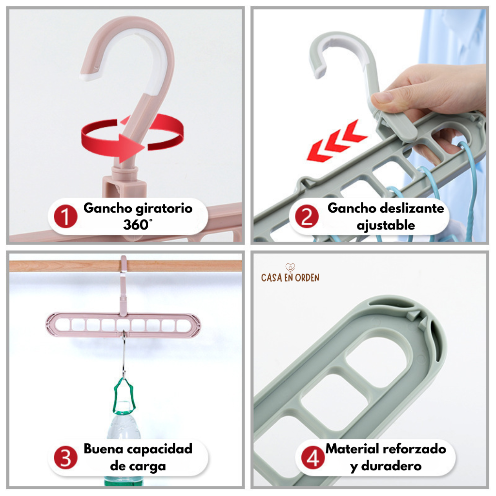 3x1! Perchas Multifuncionales Resistentes