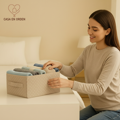 Canasto organizador multiuso estampado - Modelo Milan