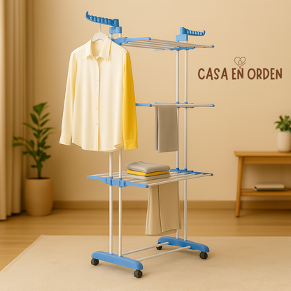 TENDER PLEGABLE DE 3 NIVELES CON RUEDAS